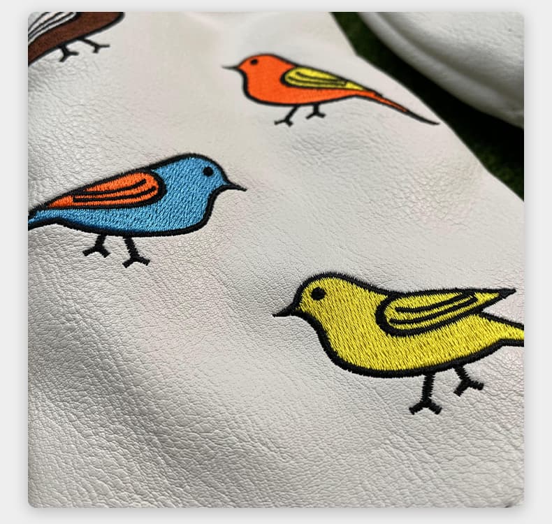 ヘッドカバー ウッドカバー 鳥たちと緑のヘッドカバー