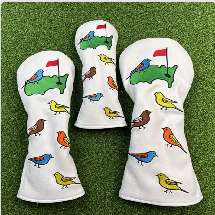 ヘッドカバー ウッドカバー 鳥たちと緑のヘッドカバー