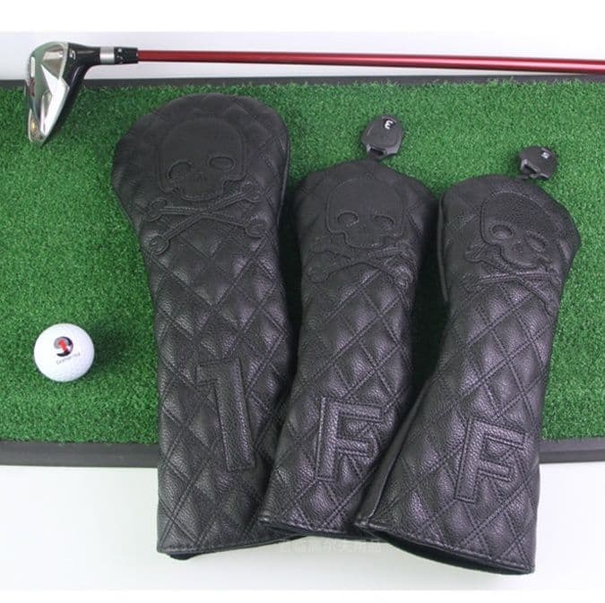 髑髏模様入り防水加工ドライバー用ヘッドカバー