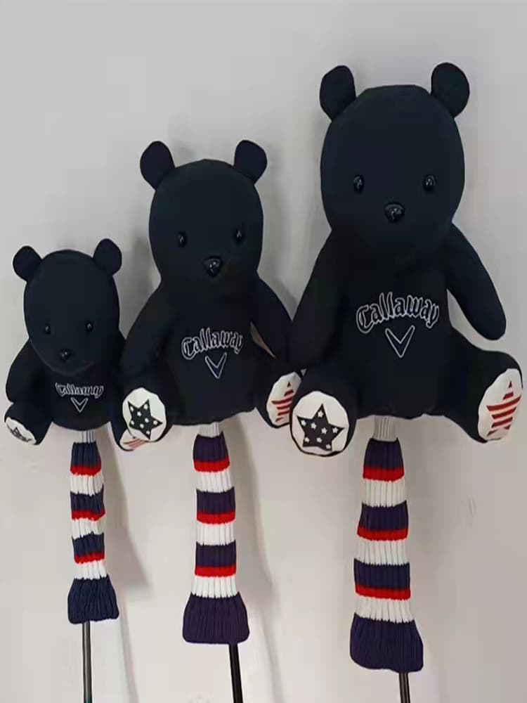 ヘッドカバー ヘッドカバー くまさん ぬいぐるみ ウッドカバー