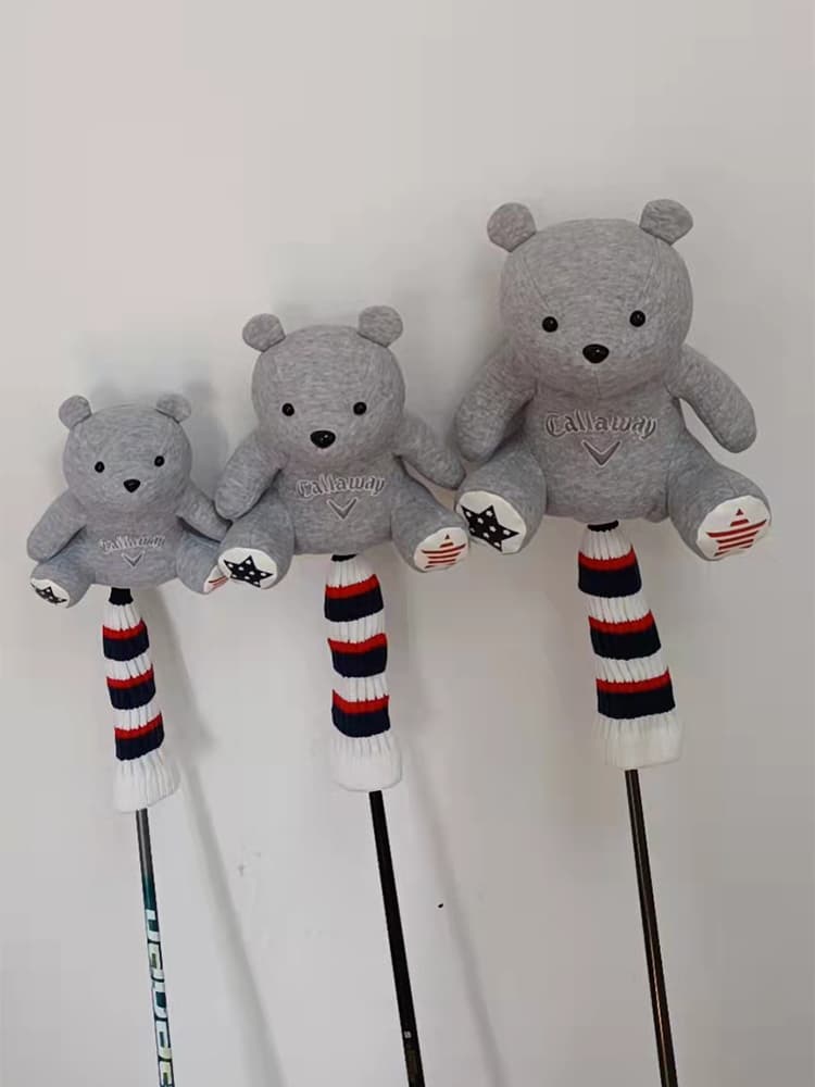 ヘッドカバー ヘッドカバー くまさん ぬいぐるみ ウッドカバー
