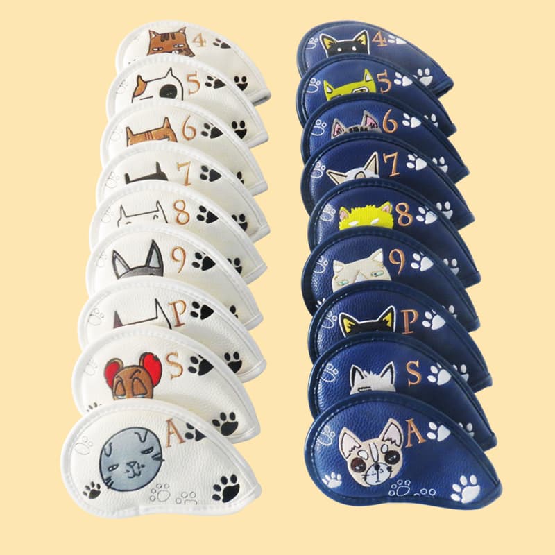 ヘッドカバー かわいい動物刺繍アイアンカバー