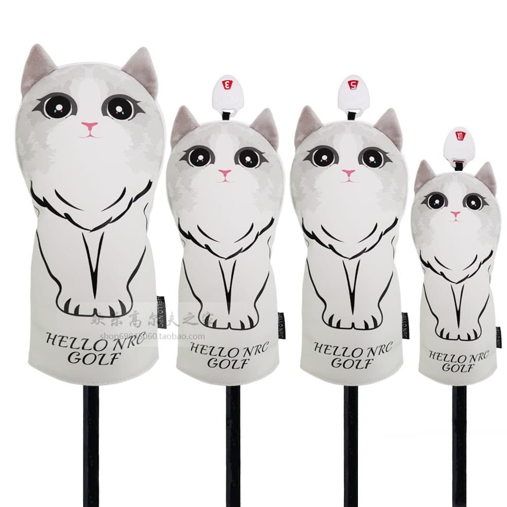 ヘッドカバー ヘッドカバー 猫の形がかわいいウッドカバー